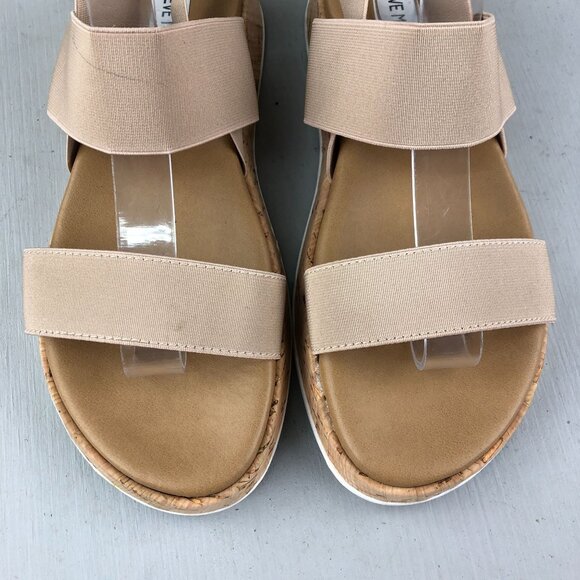 Steve Madden Women's Size 7.5 Azzurra Natural Tan Open Toe Ankle Strap Sandals - Picture 5 of 14